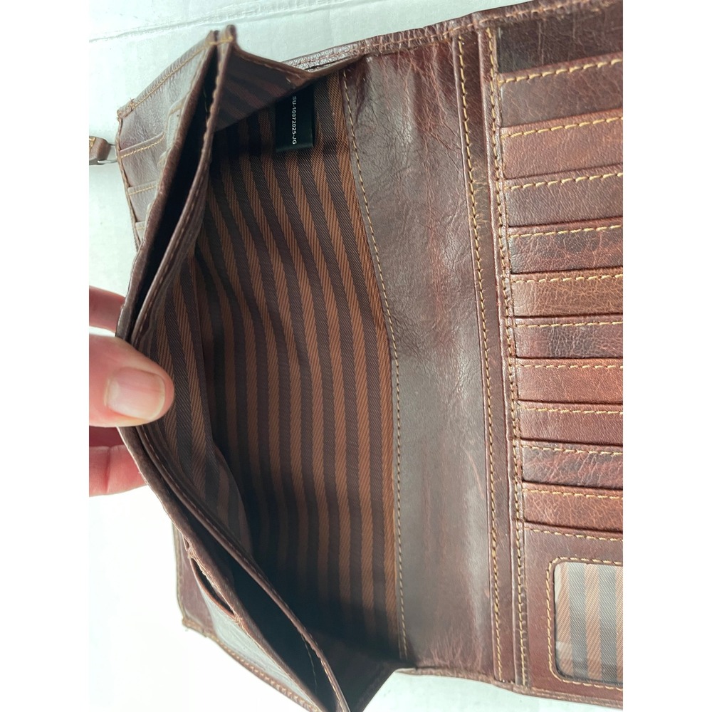 Jack Georges Brown Leather Men's/Women's Travel Wallet Clutch - Picture 7 of 8